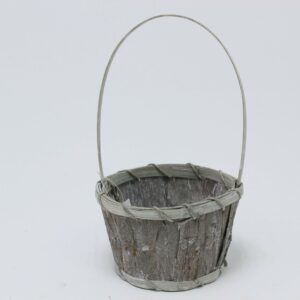 Корзина плетеная (бамбук), D17*H10*НН28см., серая