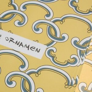 Набор дизайнерской бумаги "Узор", 110г/м2, 54*54см., 10шт, желтый