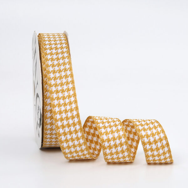 Лента декоративная "Гусиные лапки", 2,5cmx20yards, цв.желтый