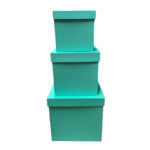 SALE Набор коробок Куб, 25*25*25; 20*20*20; 16*16*16см., 3шт., мятный