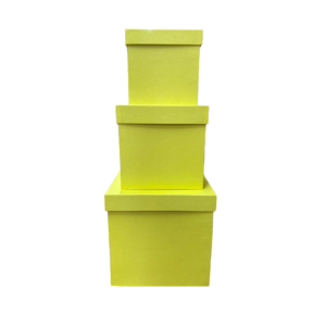 SALE Набор коробок Куб, 25*25*25; 20*20*20; 16*16*16см., 3шт., желтый
