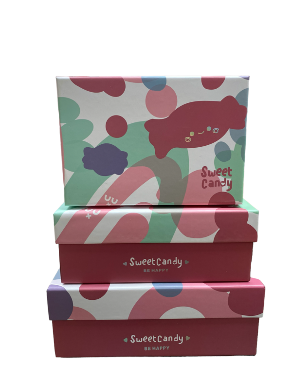 Набор коробок "Candy", розовый, 3шт, 28*21*11см.