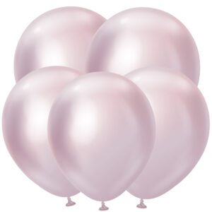 Т Метал 12 Зеркальные шары, Розовый лайт / Mirror Pink Gold  / 50 шт. /, Латексный шар (Турция)