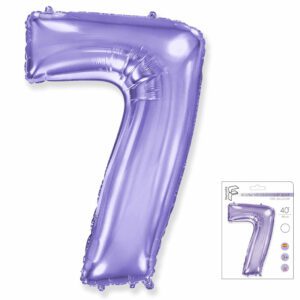 И 40 Цифра "7" сиреневый  в упаковке / Seven / 1 шт /, Фольгированный шар