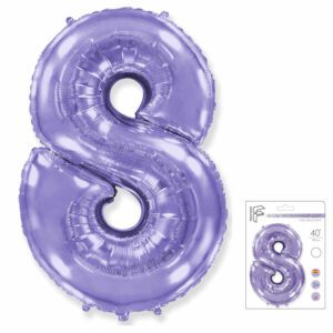 И 40 Цифра "8" сиреневый  в упаковке / Eight / 1 шт /, Фольгированный шар