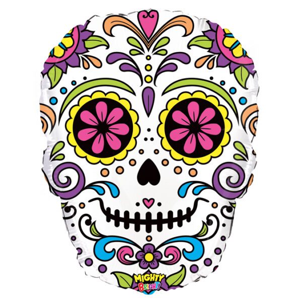 G 27 Череп калавера / Mighty Sugar Skull / 1 шт /, Фольгированный шар