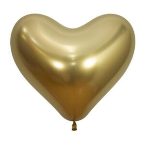 S  Сердца 14 Рефлекс Золото / Зеркальные шары / Reflex Gold / 50 шт. /, Латексный шар