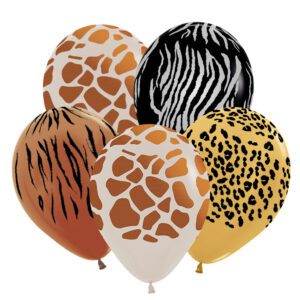 S 12 Сафари (4 дизайна), Ассорти Пастель-Металл / Safari / 50 шт. /, Латексный шар