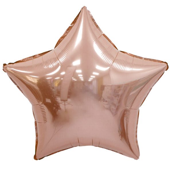 К 18 Звезда Розовое золото / Star Rose gold /  1 шт. / Фольгированный шар