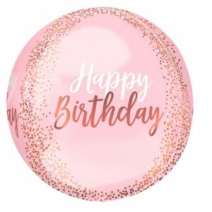 A 16 Сфера 3D Розовый С днем рождения в упаковке  / Sphere 3D Pink Happy Birthday G20 / 1 шт /, Возд