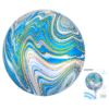 А 16 Сфера 3D Голубой Мрамор в упаковке / Blue Marblez Orbz G20 / 1 шт /, Воздушный шар