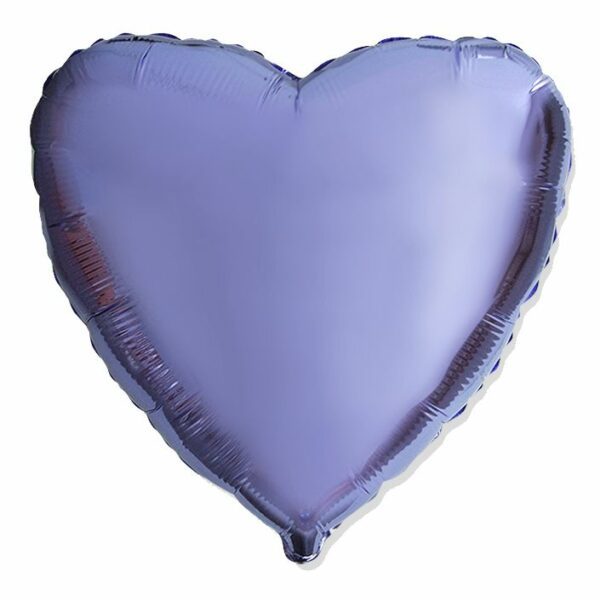 И 18 Сердце Сиреневый  / Heart Lilac / 1 шт /, Фольгированный шар
