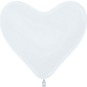 Сердце (12''/30 см) Белый (005), пастель, 50 шт.