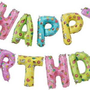 Набор шаров-букв (14''/36 см) Мини-Надпись "Happy Birthday", Веселые картинки, 1 шт. в уп.