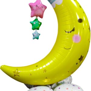Шар 3D (50''/127 см) Фигура на подставке, Полумесяц и звезды, 1 шт. в уп.