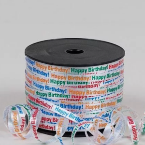 Лента полипропиленовая "Happy Birthday", 5 мм х 250 м, мультиколор