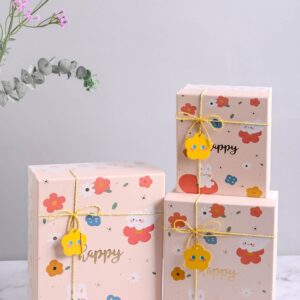 Коробка прямоугольник набор из  3шт 25,5х20,5х10,5см happy розовый