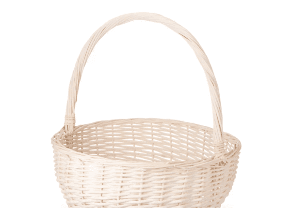 Корзина плетеная (ива), D40х18/44 см, 1 шт., белый
