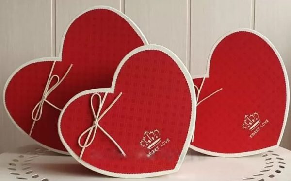 Набор коробок Сердца "Sweet love" 31x28x13,5, 27x24x11,5, 23x20x10, 3 шт, красный