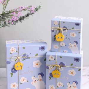Коробка прямоугольник набор из  3шт 25,5х20,5х10,5см happy голубой