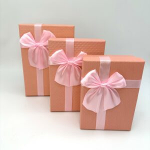 Набор коробок 22,5x16x9,5, 20x14x8, 17,5x12,5x6,5, 3 шт, коралловый