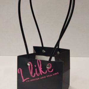 Сумка с пластиковыми ручками "I Like you" 18x18x18cm 1ШТ, цв. черный