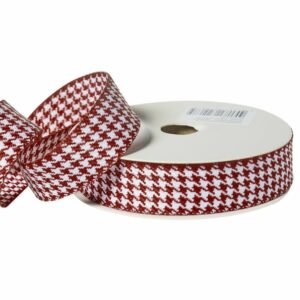 Лента декоративная "Гусиные лапки", 2,5cmx20yards, цв.винный