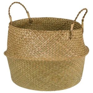 Корзина плетеная с ручками (водоросли, металл), 45х38хН35,6 см, 1690