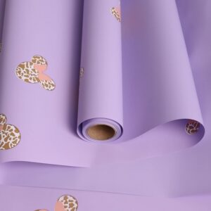 Пленка матовая  60мкм 58см х 10м РЦ Минни Маус золотой на сиреневом