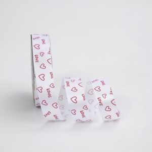 Лента декоративная "Love", полиэстер, 25 мм х 35 ярд., белый