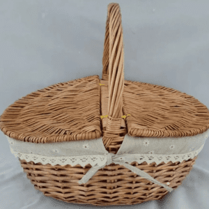 Корзина плетеная (ива): 39x28xH14/18xHH34 B28x18,1 шт., медовый