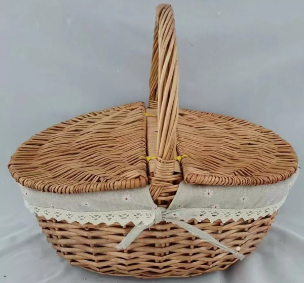 Корзина плетеная (ива): 39x28xH14/18xHH34 B28x18,1 шт., медовый