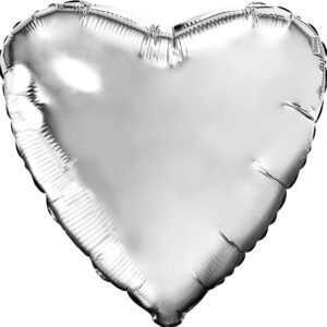 Аг 19 Сердце Серебро / 1 шт /, Фольгированный шар
