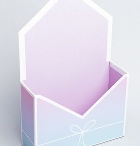 Коробка для цветов Конверт 22x7x30см К градиент сиреневый
