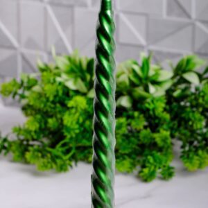 Свеча витая 25x250мм цветной лак зеленый