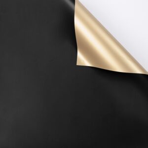 Упак. материал флористическая пленка с золотой стороной, 58 см х 10 м, черный