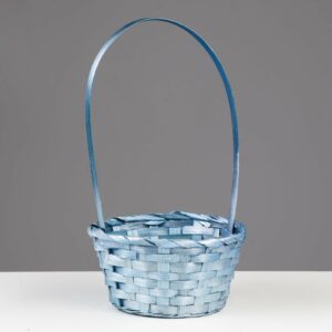Корзина плетеная (бамбук) 19*19*32см. голубой