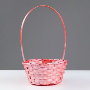Корзина плетеная (бамбук) 19*19*32см. коралловый