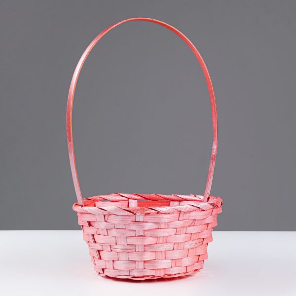Корзина плетеная (бамбук) 19*19*32см. коралловый