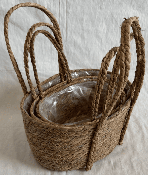 Набор корзин плетеных (рогоз), 35x27x16x35см, 31x23x14,5x32см,27x19x13x29см, 3 шт.