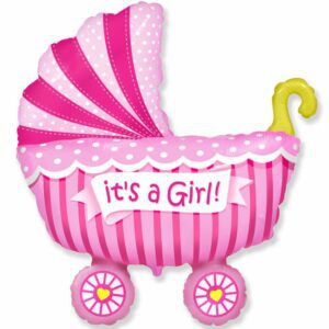 И 36 Коляска Это девочка в упаковке / Baby buggy girl / 1 шт /, Фольгированный шар