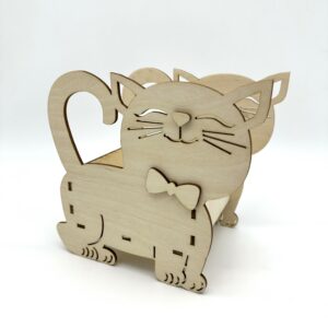 Кашпо "Котик" , фанера, некрашенный
