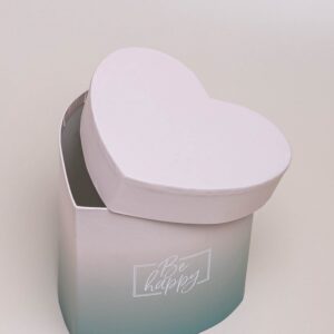 Коробка Сердце 12х10,5х10,8см Be happy градиент зеленый
