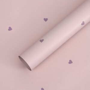 Матовая плёнка "Love", 65 микрон 58см*10м, цв. пудра