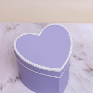 Коробка Сердце 12х10,5х10,8см с окантовкой фиолетовый