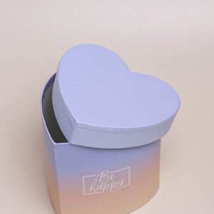 Коробка Сердце 12х10,5х10,8см Be happy градиент сиреневый