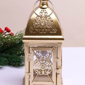 Подсвечник Фонарь металлический 10х10х20см LNWB-5 золото