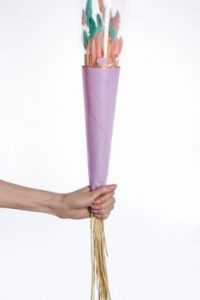 Пакет для цветов конус "I love you",  45cmx13cmx3cm, 50шт/уп, цв. Сиреневый