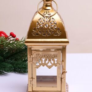 Подсвечник Фонарь металлический 10х10х20см LNWB-6 золото