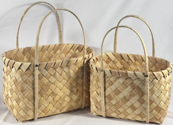 Набор корзин плетеных (секвойя), 40x26xH24/45 см, 33x21xH23/41 см,  шт., выбеленн.